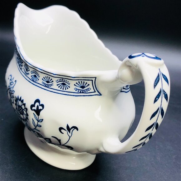 Vintage 60s Classic JG Meakin England BLUE NORDIC Sauce Gravy Boat - Picture 3 of 11